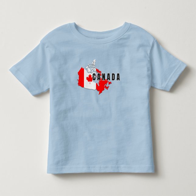 Modern Simple Canadian Canada Script Map Flag Kleinkind T-shirt (Vorderseite)