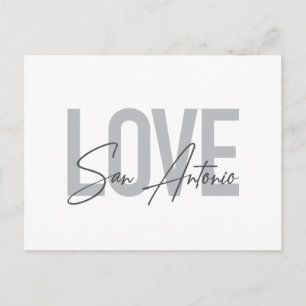 Modern, simple, chic, cool design Love San Antonio Postkarte
