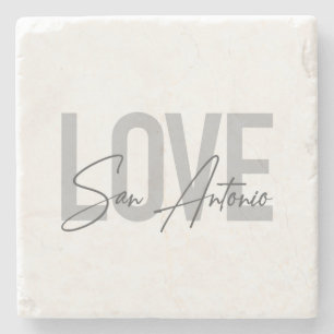 Modern, simple, chic, cool design Love San Antonio Steinuntersetzer