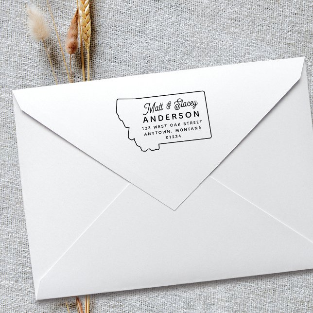 Modern Simple Chic MONTANA Staat Rücksendeadresse Gummistempel (Von Creator hochgeladen)