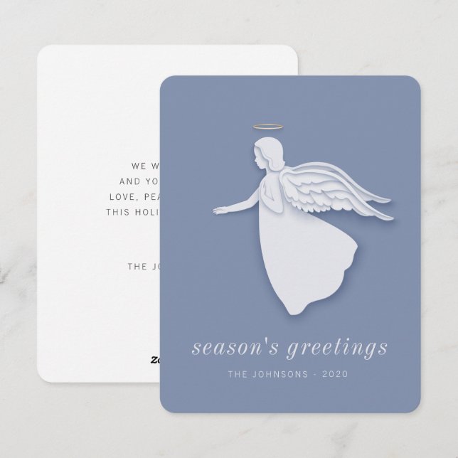 Modern Simple Christmas Angel Feiertagskarte (Vorne/Hinten)