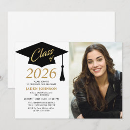 Modern Simple Class of 2023 Foto Graduation Party Einladung
