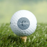 Modern Simple Classic Initial Blue Golfball<br><div class="desc">Blauer monogramm Golfball mit einem modernen Typ und feinem Monogramm.</div>