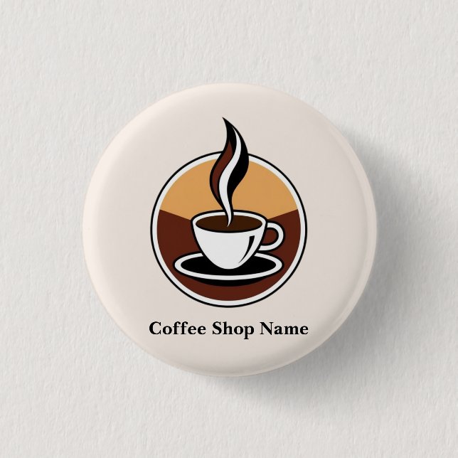 Modern Simple Coffee Shop beruflich Button (Vorderseite)