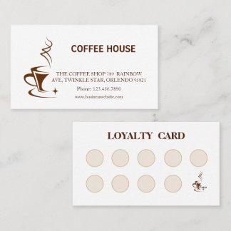 Modern simple coffee shop Loyalty Card Visitenkarte