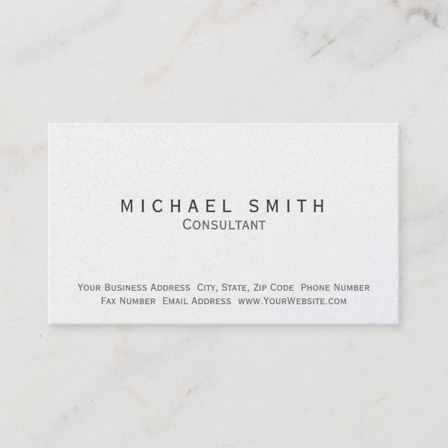Modern Simple Consultant Business Card Visitenkarte (Vorderseite)
