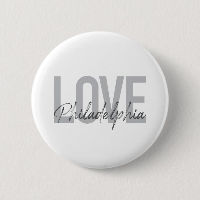 Modern, simple, cool, design Love Philadelphia Button (Vorderseite)