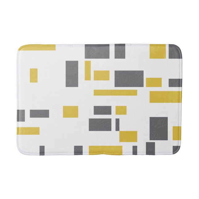 Modern, simple, cool geometric yellow gray pattern badematte (Vorderseite)