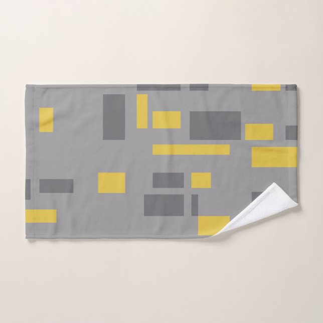 Modern, simple, cool geometric yellow gray pattern handtuch (Handtuch)