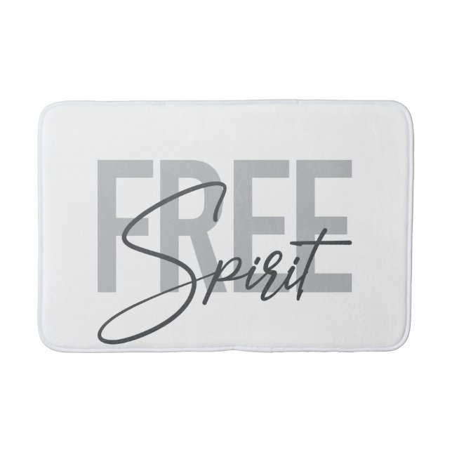 Modern, simple, cool typography of Free Spirit Badematte (Vorderseite)