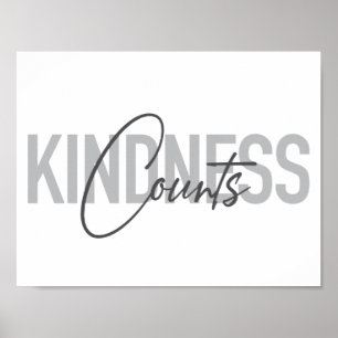 Modern, simple, cool typography of Kindness Counts Poster