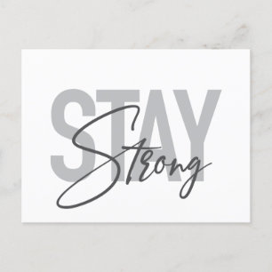 Modern, simple, cool urban typography Stay Strong Postkarte