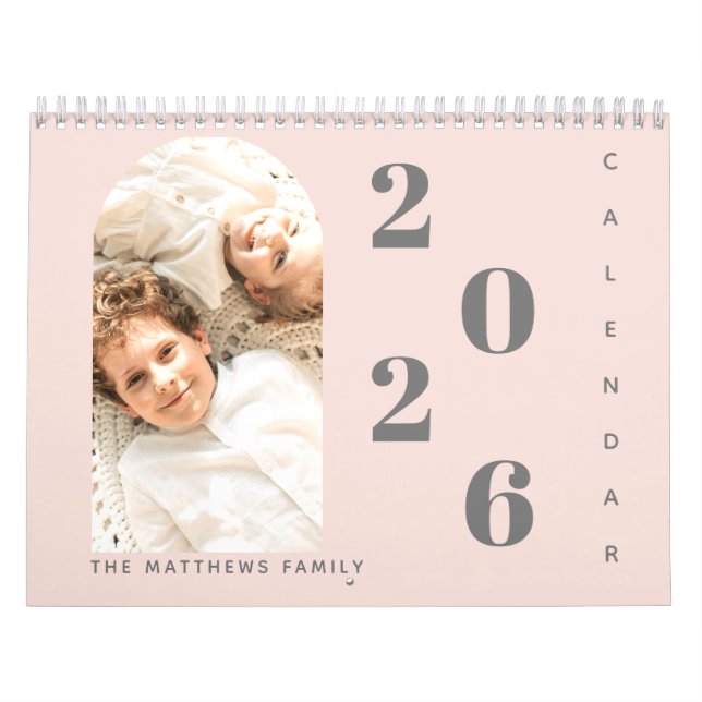 Modern Simple Custom Family Foto 2024 Planer Kalender (Titelbild)