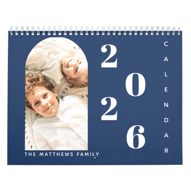 Modern Simple Custom Family Foto 2024 Planer Kalender (Titelbild)