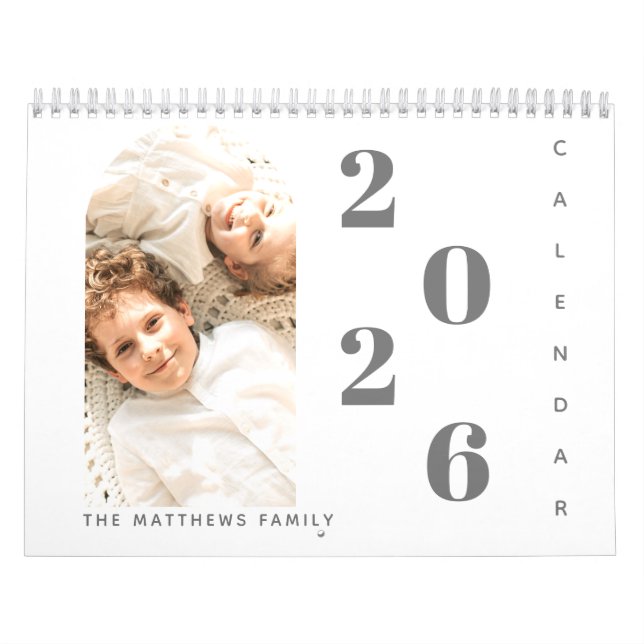 Modern Simple Custom Family Foto 2024 Planer Kalender (Titelbild)