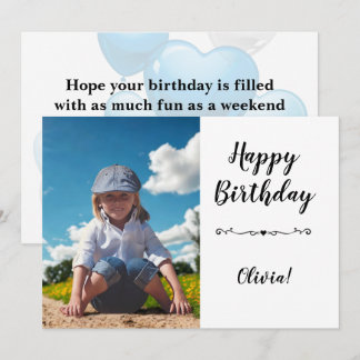 Modern Simple Custom Photo Birthday Greeting Card Einladung