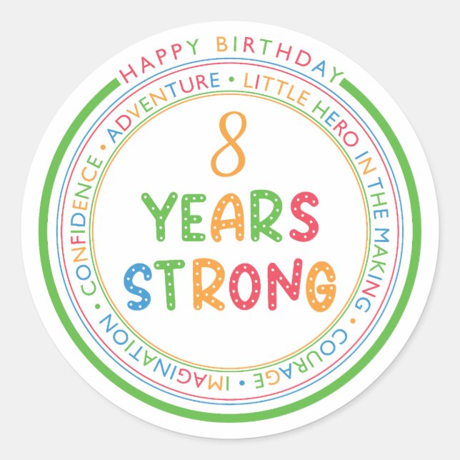 Modern Simple Custom Photo Birthday Runder Aufkleber (Vorderseite)