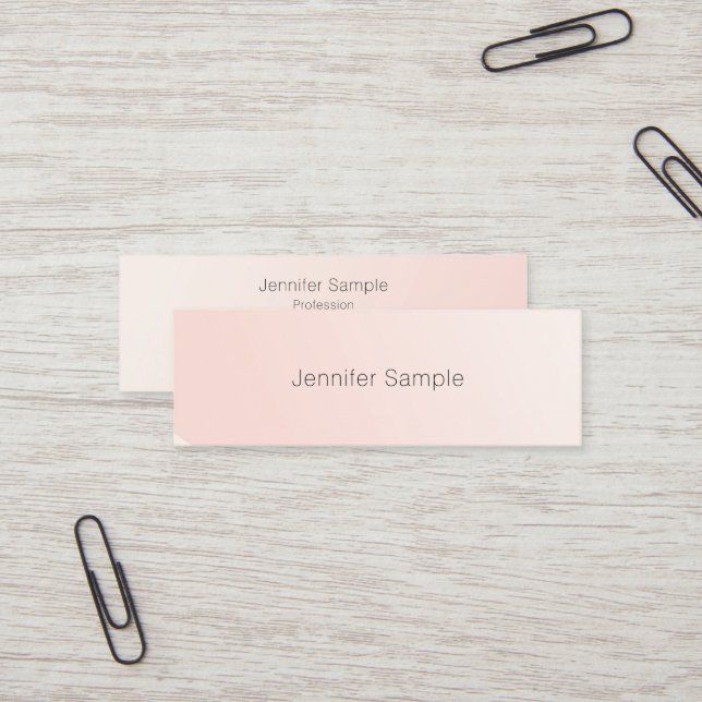 Modern Simple Design Blush Pink Template Trendy Mini Visitenkarte (Vorderseite/Rückseite Beispiel)
