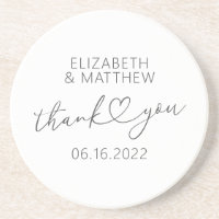 Modern Simple Elegant Chic Minimal Heart Wedding