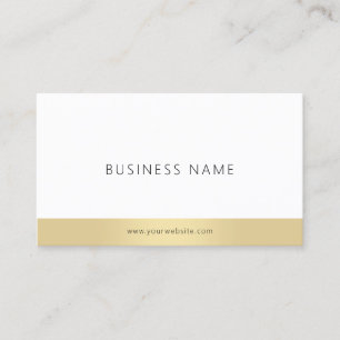 Modern Simple Elegant Gold White Company schlicht Visitenkarte