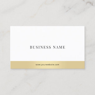Modern Simple Elegant Gold White Company schlicht Visitenkarte