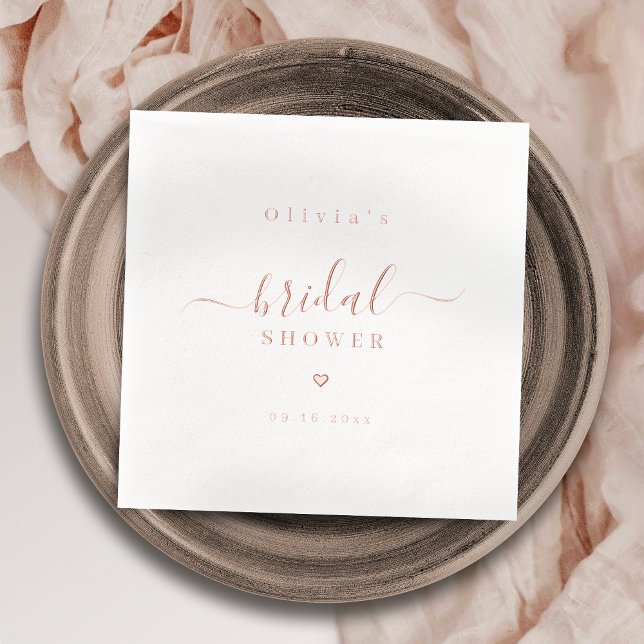 Modern simple elegant script bridal shower party (Modern simple elegant script bridal shower party foil napkins)
