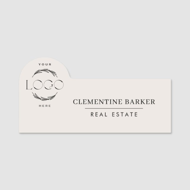 Modern simple Elegant your logo Namensschild (Vorderseite)