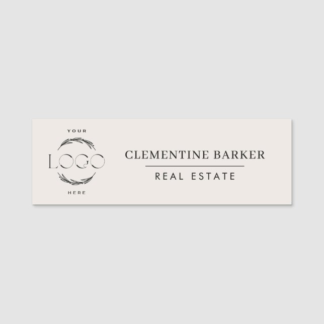 Modern simple Elegant your logo Namensschild (Vorderseite)