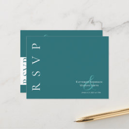 Modern Simple Emerald Green-UAWG-Wedding- Postkarte