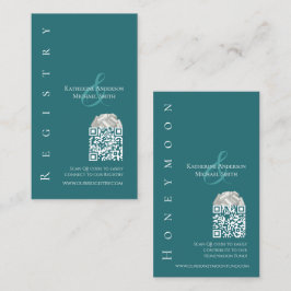 Modern Simple Emerald Green - Wedding Registry- Visitenkarte