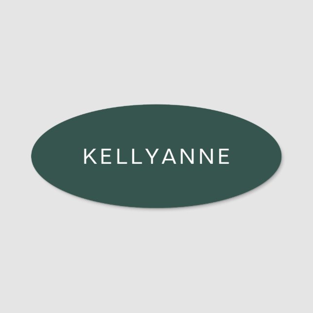 Modern Simple Employee Green Magnetic Namensschild (Vorderseite)