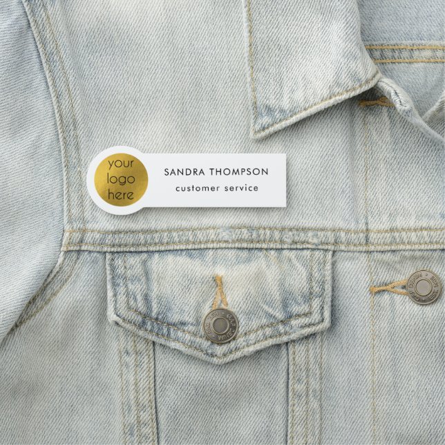 Modern Simple Employee Name Business Logo Namensschild (Beispiel)