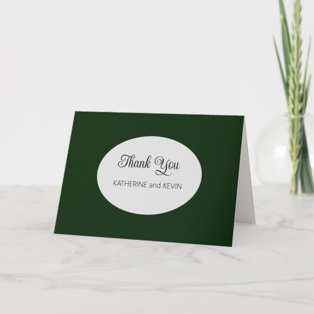 Modern Simple Forest Green Dankeskarte (Vorderseite)