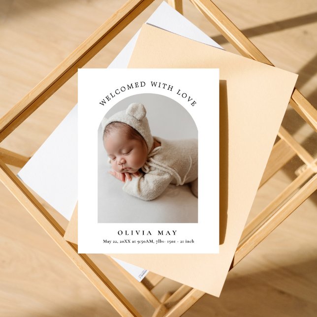 Modern Simple Foto Arch New Baby Vielen Dank Postkarte (Von Creator hochgeladen)