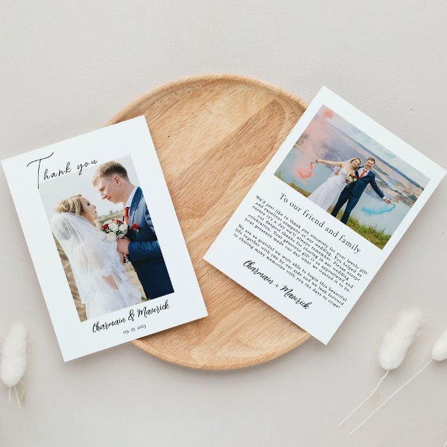 Modern Simple Foto Calligraphy Dankeskarte (Von Creator hochgeladen)