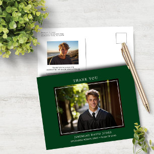 Modern Simple Foto Forest Green Grad Vielen Dank Postkarte