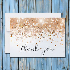 Modern Simple Gold Sequin Glitzer Script Vielen Da Dankeskarte