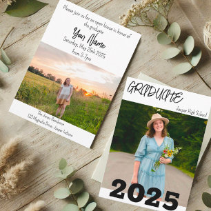 Modern Simple Graduate Custom Foto Name Einladung