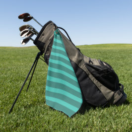 Modern Simple Green Two Tone Stripe line Geometris Golfhandtuch