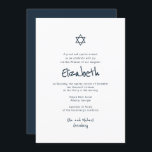 Modern Simple Handschrift Typografie Bat Mitzvah Einladung<br><div class="desc">Besteht aus spielerischer Schrift und Serifentypografie; Alles vor einem Hintergrund von weißem Hintergrund. 

Entworfen von Select Party Supplies,  exklusiv für Zazzle.

Abrufbar unter:http://www.zazzle.com/selectpartysupplies</div>