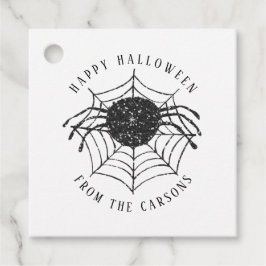 Modern Simple Happy Halloween Spider Web Geschenkanhänger