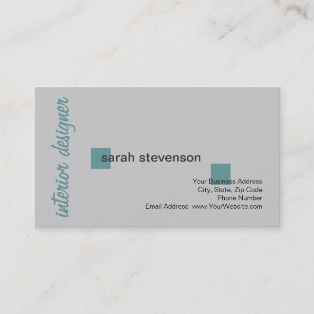 Modern Simple Interior Designer Business Card Visitenkarte (Vorderseite)