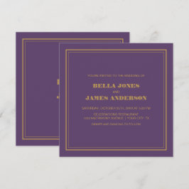 Modern Simple Lavender Gold Wedding Einladung