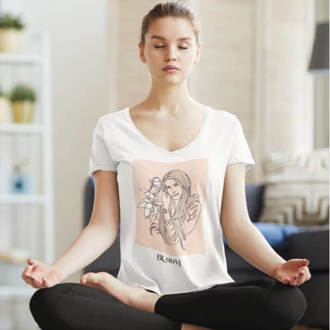 Modern Simple Line Art Black, Boho Bohemisch T-Shirt (Von Creator hochgeladen)