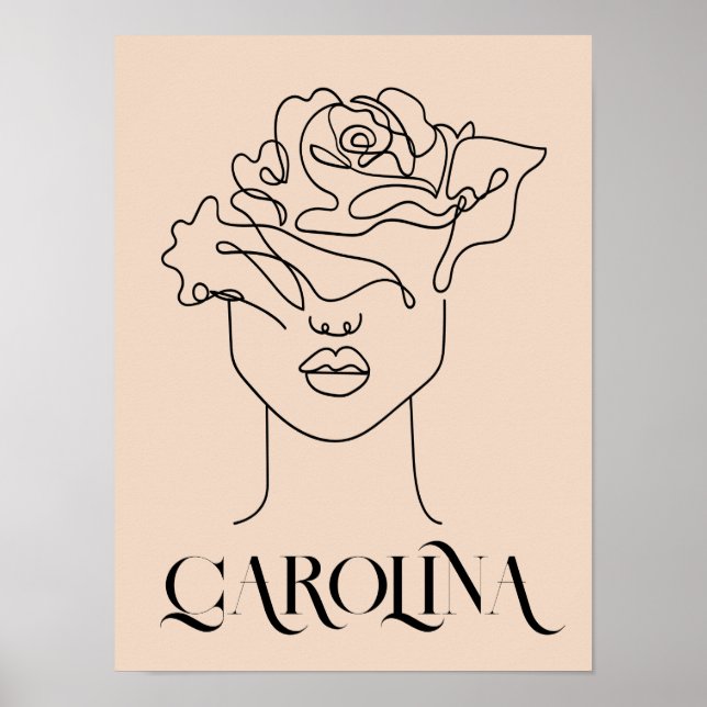 Modern Simple Line Art Black , Boho Chic Poster (Vorne)