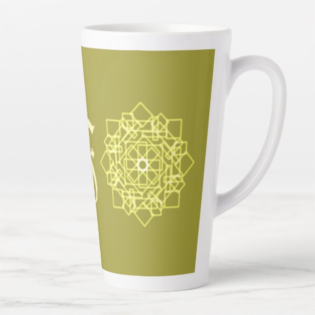 Modern Simple line stripes floral monogram name Milchtasse (Rechts)