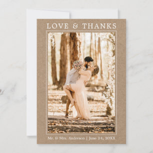Modern Simple Love Merci Mariage Photo Kraft