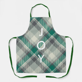 Modern Simple MerChristmas Green Kariert Holiday Schürze