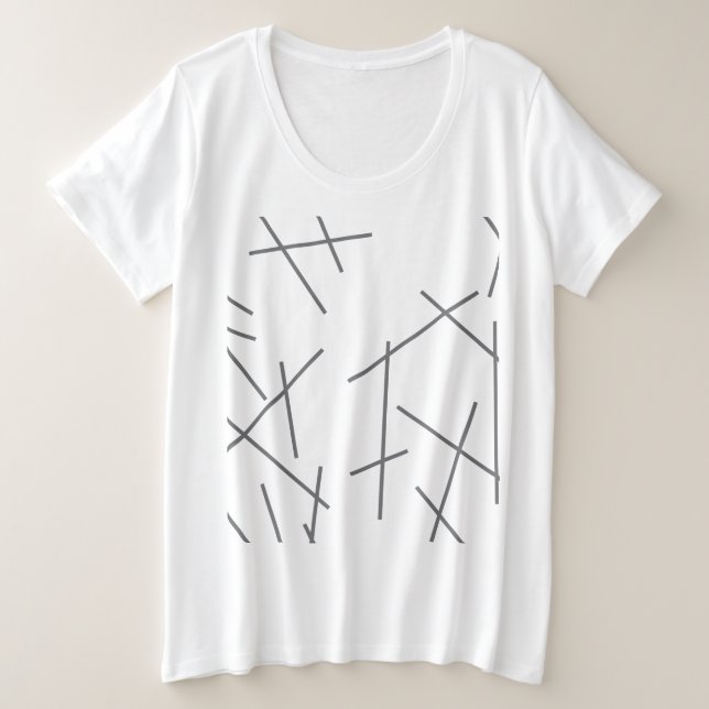 Modern, simple, messy graphic line pattern große größe T-Shirt (Design vorne)