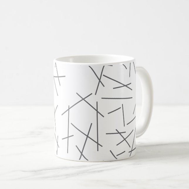 Modern, simple, messy graphic line pattern kaffeetasse (VorderseiteRechts)